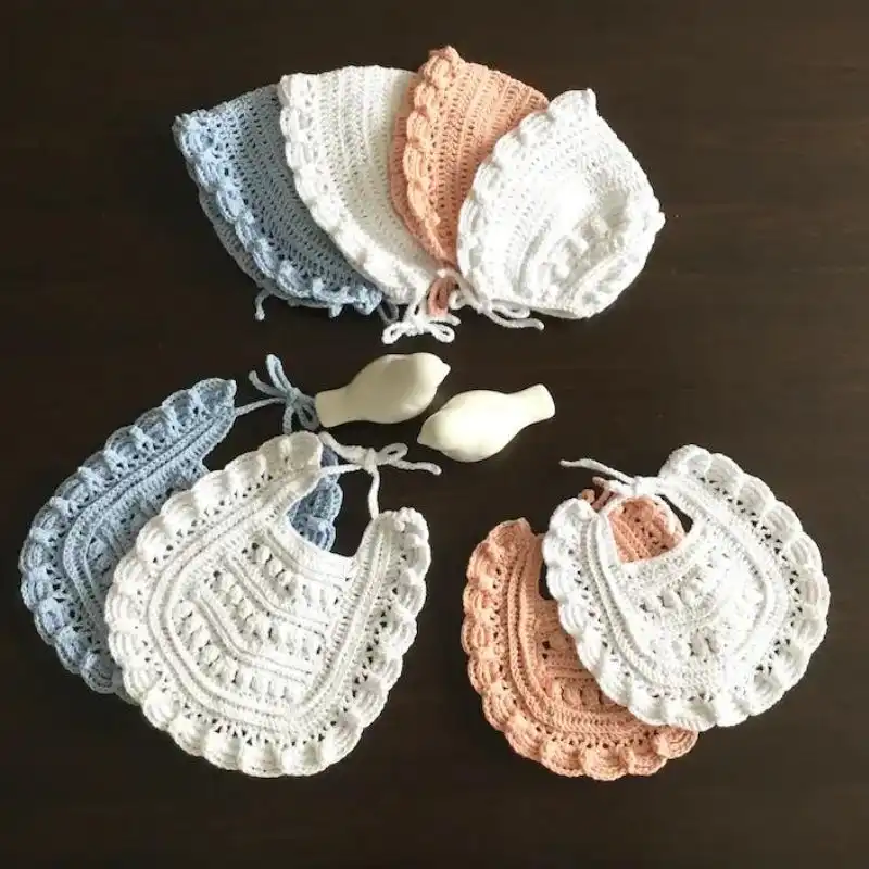 Magnolia Baby Bib & Bonnet Set