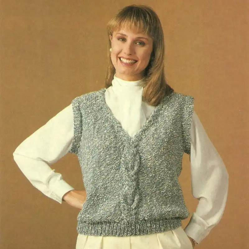 Cable Knit V-Neck Vest Pattern