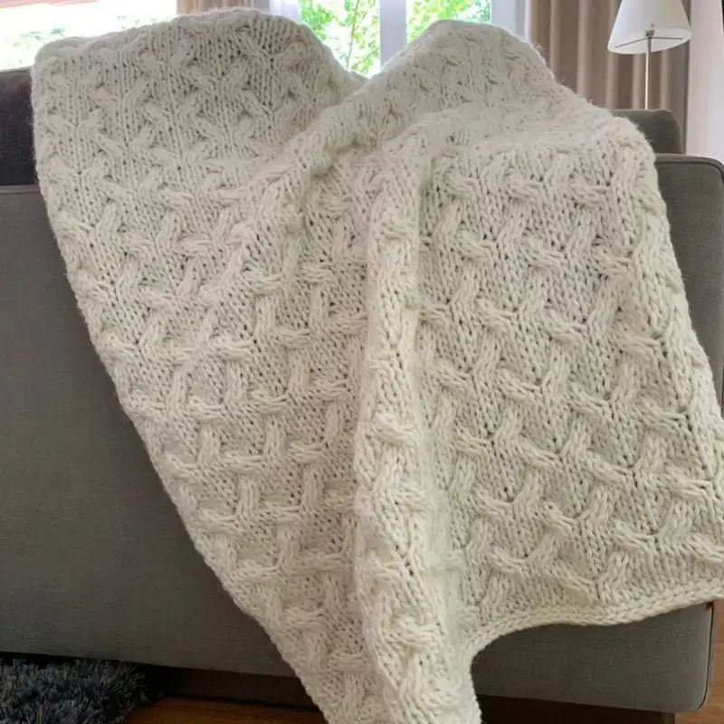 knitting pattern cable blanket