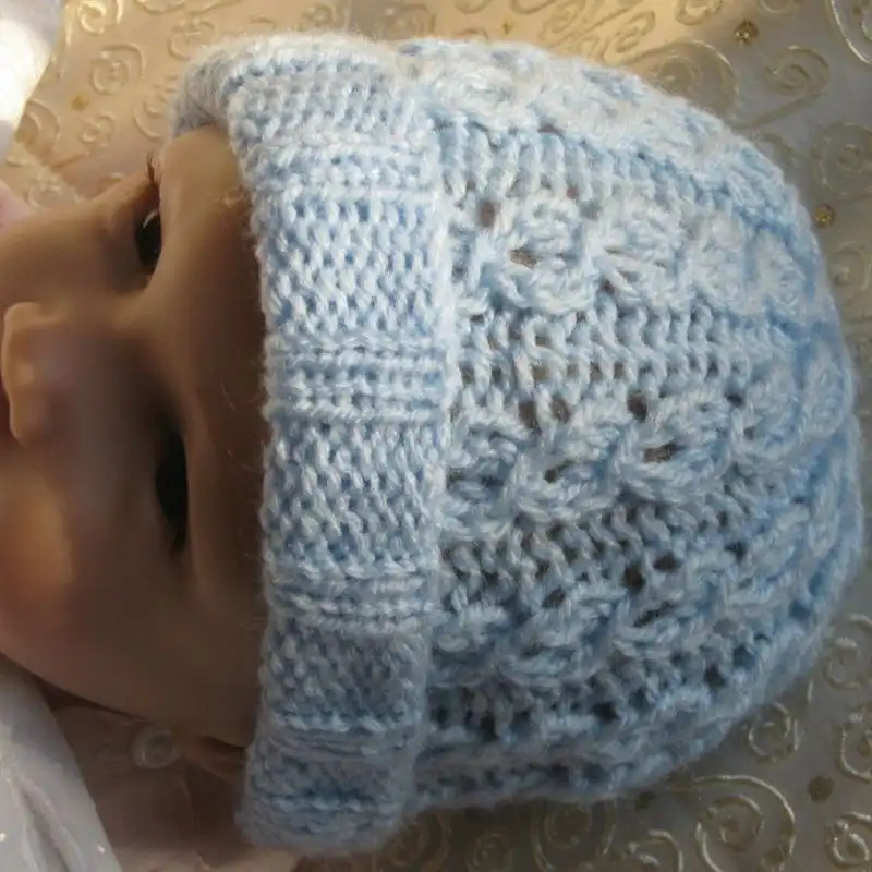 Baby Blue Mock Cable Knit Hat