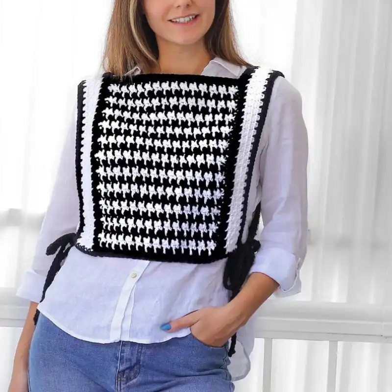 Audrey Houndstooth Vest