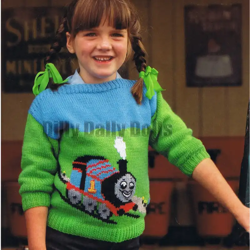 Thomas Tank Engine Intarsia Sweater