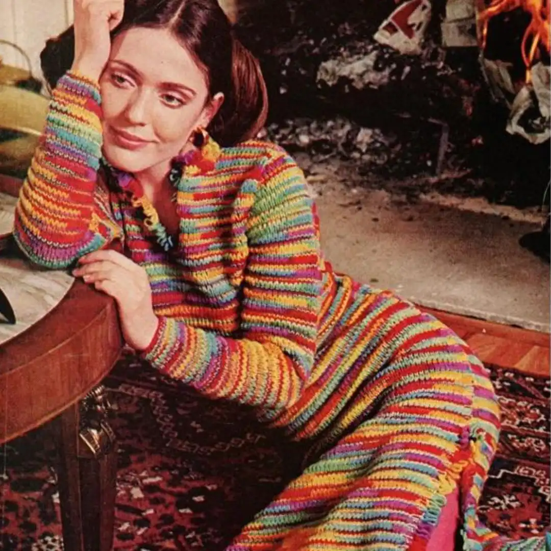 Rainbow Midi Dress Knitting Pattern