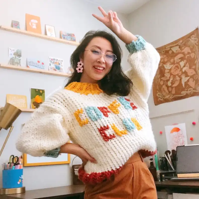 Coffee Club Crop Sweater