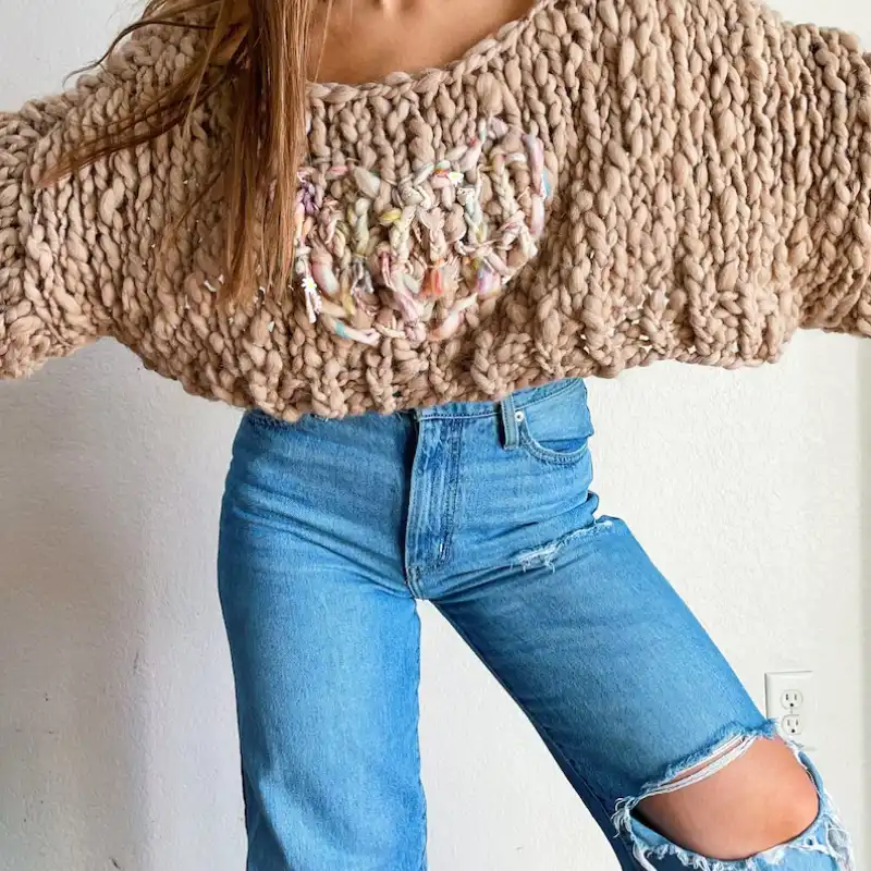 Tangled Heart Crop Sweater