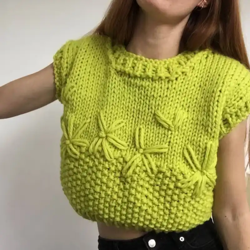 Moss Stitch Cropped Jumper