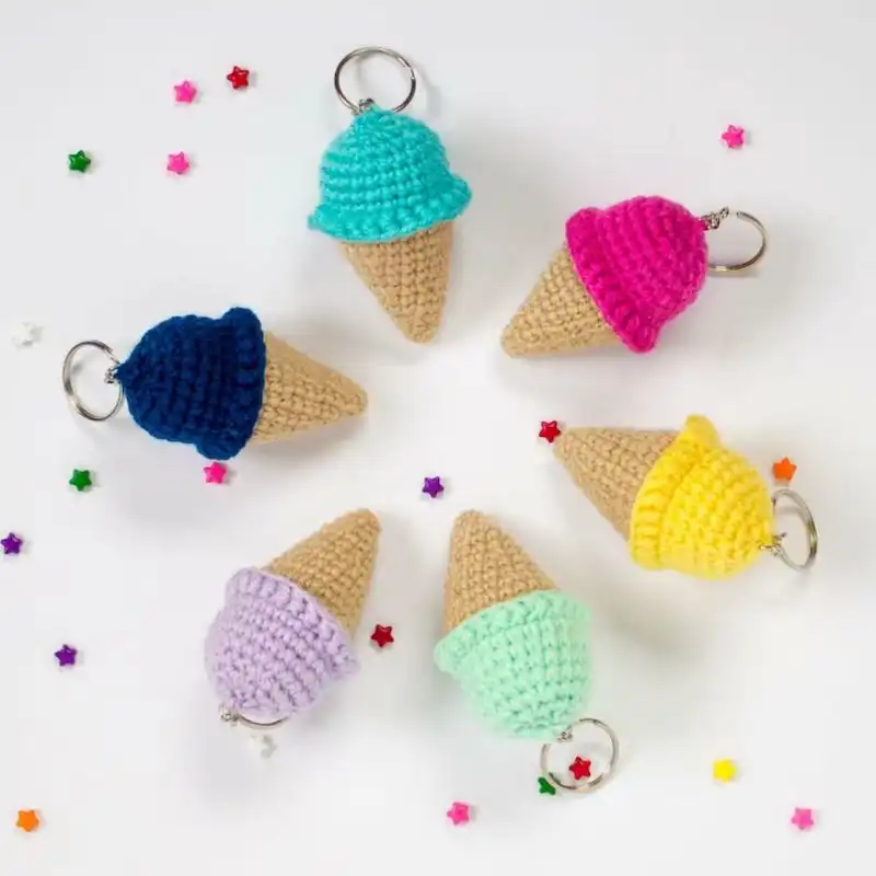 Ice Cream Cone Keychain