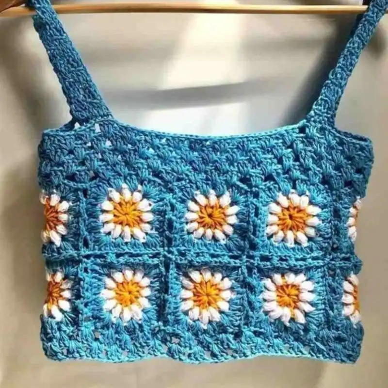 Adorable Granny Square Crop Top