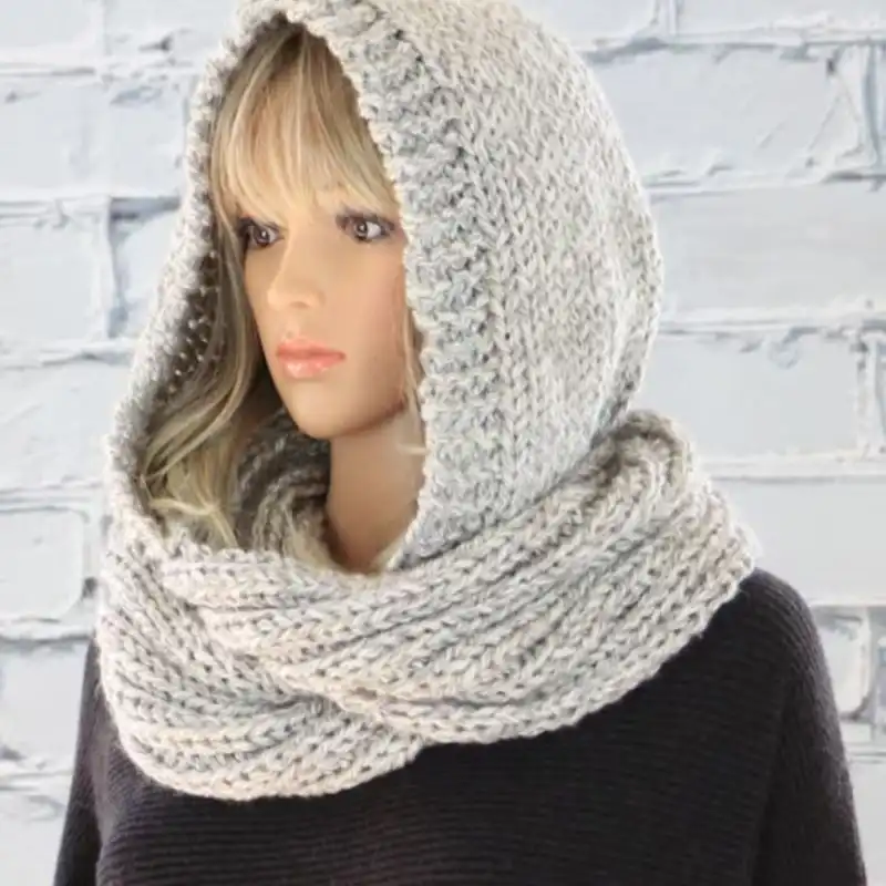 Celine Knit Hooded Infinity Scarf