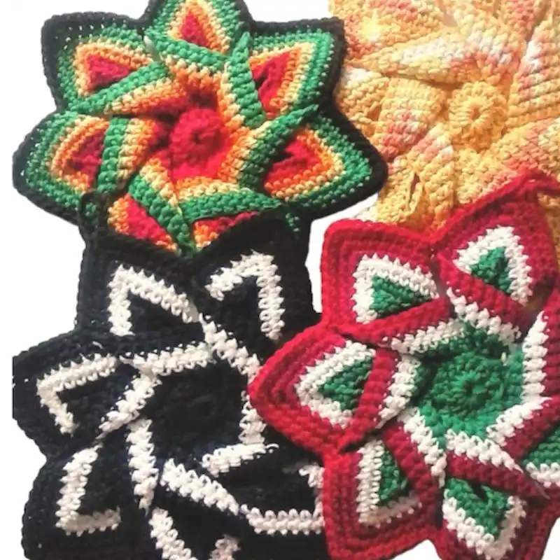 Crochet Flower Hot Pad