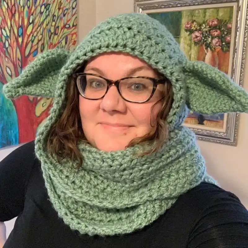 Green Alien Hooded Scarf