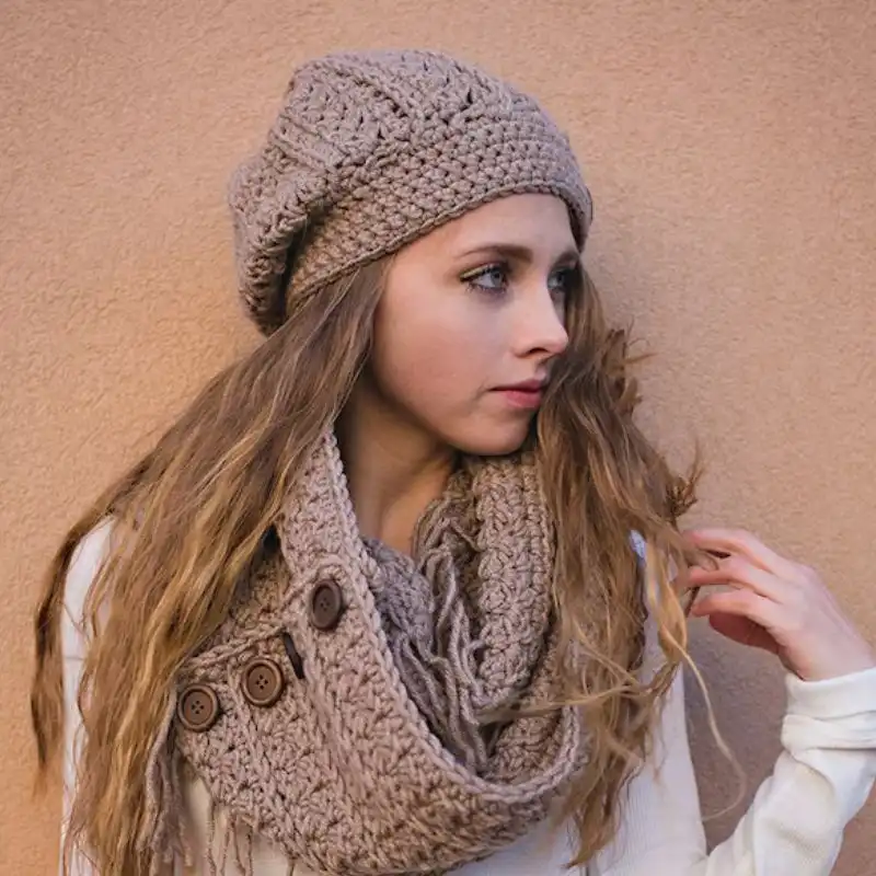 Slouch & Fringe Infinity Scarf