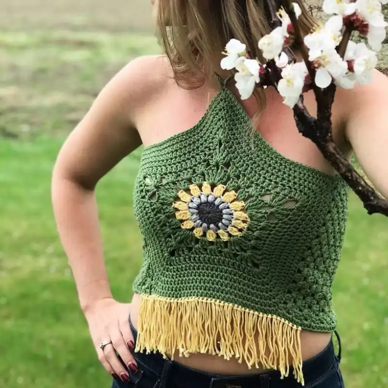 Sunflower Crop Top