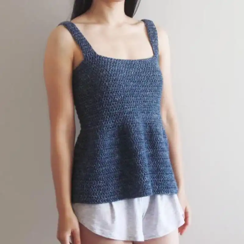 Crochet Easy Peplum Tank Top