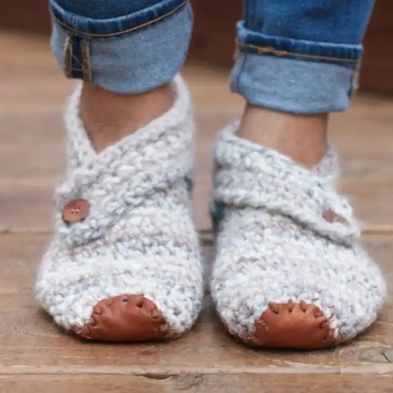 Beginner Crochet Slippers With Leather Soles Pattern