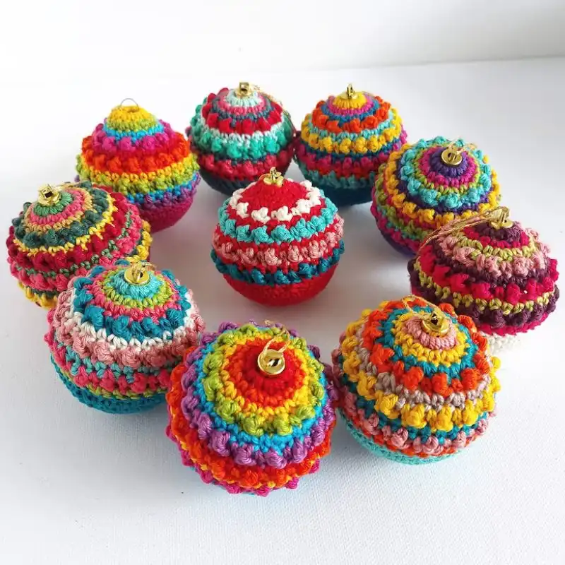 Boho Christmas Crochet Baubles Pattern