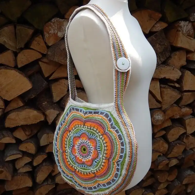 Boho Flower Slouch Bag