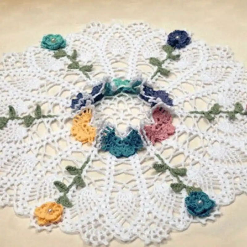 Butterfly Garden Pineapple Doily