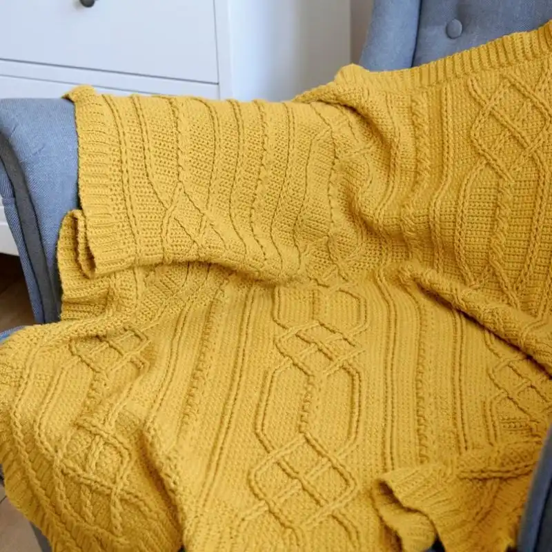 Cable Diamond Crochet Blanket