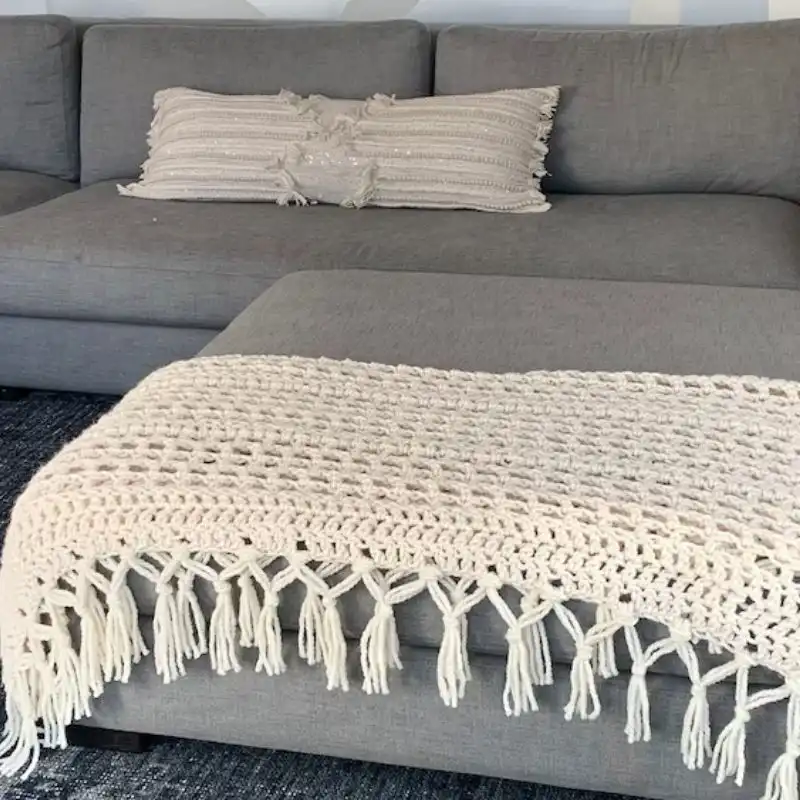 Chunky Boho Chic Crochet Throw Pattern