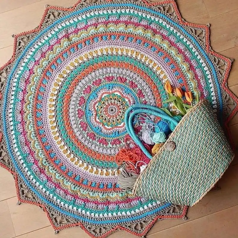 Crochet Pattern BOHO RUG Bobbiny Cord