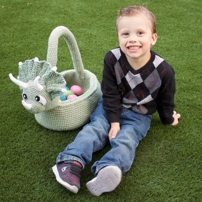 Crochet Triceratops Basket Pattern