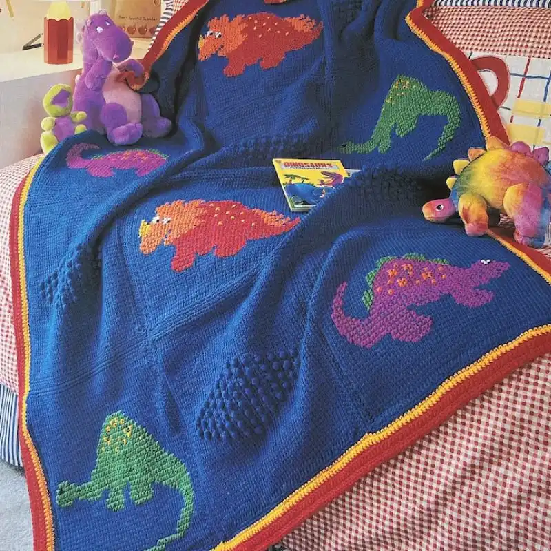 Easy Dinosaur Afghan