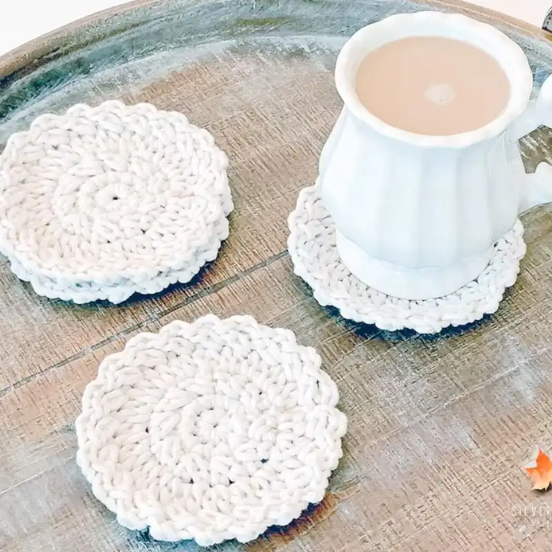 Farmhouse Crochet Coaster Pattern