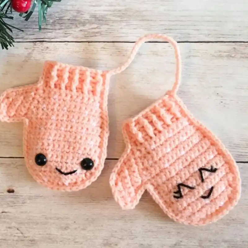 Mittens Ornament Crochet Pattern