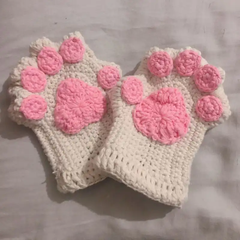 Paw Print Fingerless Gloves