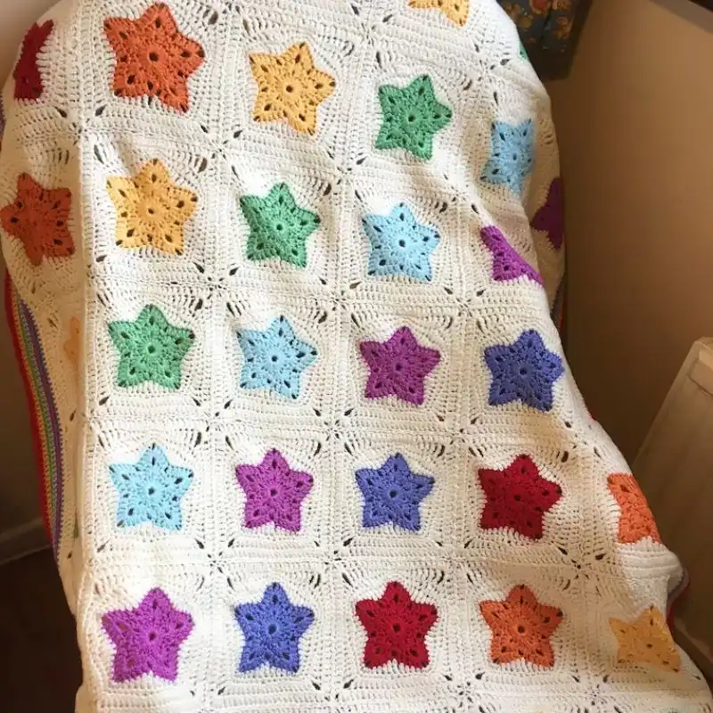 Rainbow Of Stars Blanket Afghan