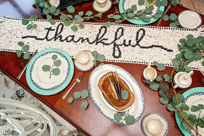 Thankful Crochet Table Runner Pattern Home Decor