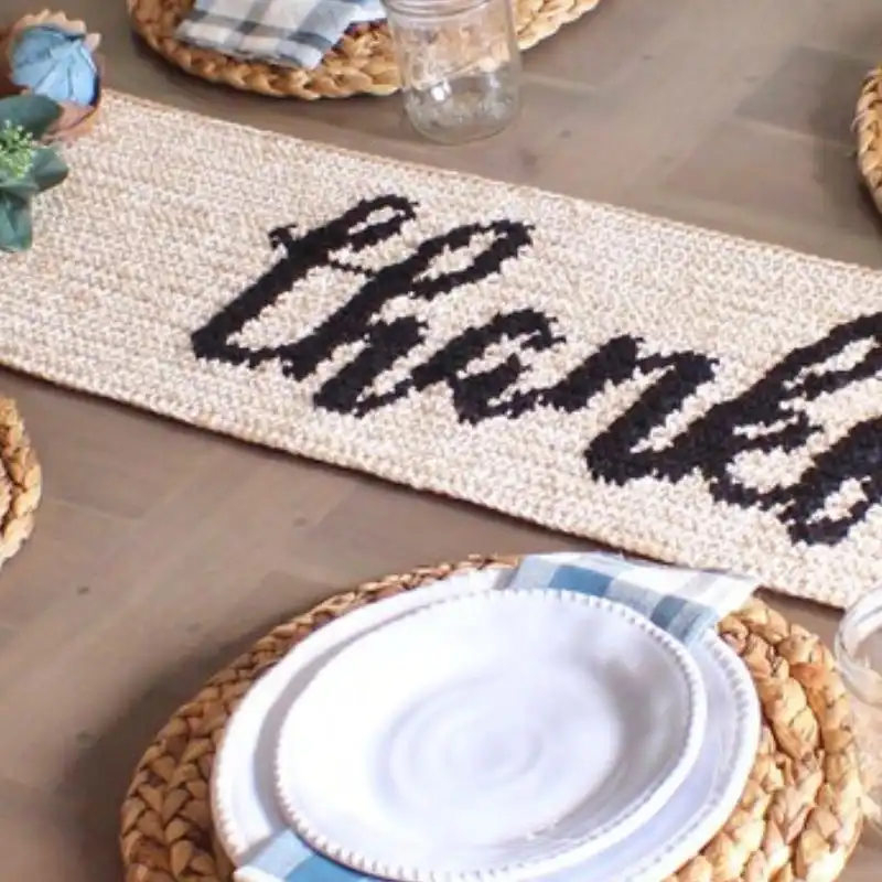 Thankful Crochet Table Runner