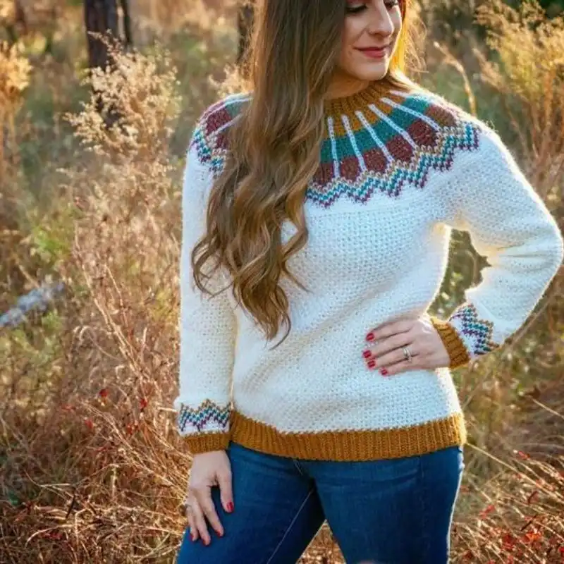 Traveler Fair Isle Crochet Sweater