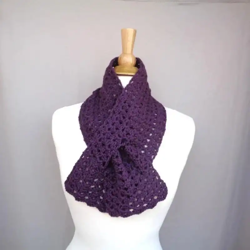 Easy Crochet Keyhole Scarf | GirlPowerDesigns