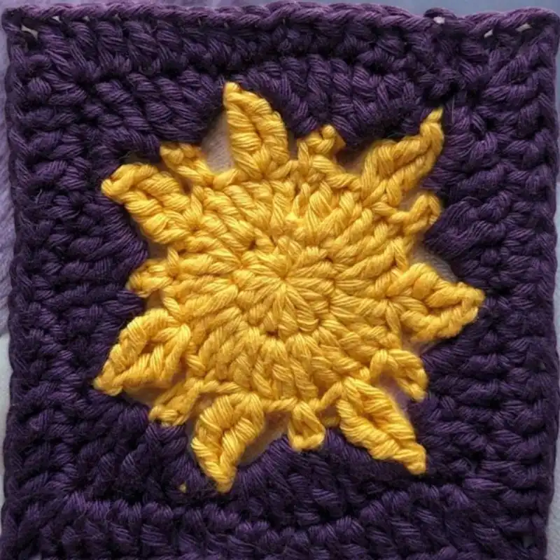 Easy Granny Square Tangled Sun