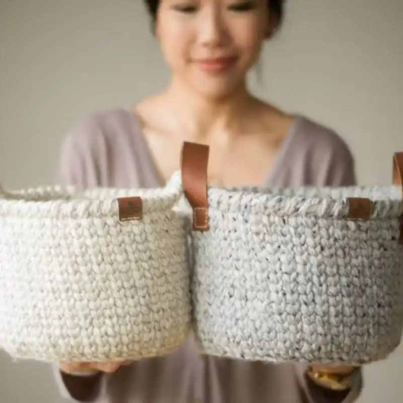 Herringbone Crochet Basket