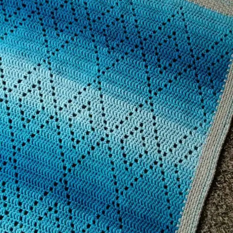 Nana's "Hopscotch Harlequins" Filet Blanket Blanket