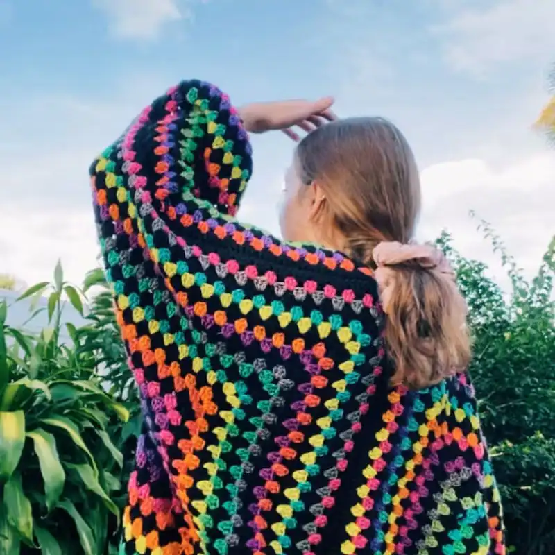 Rainbow Hexagon Oversized Cardigan Pattern