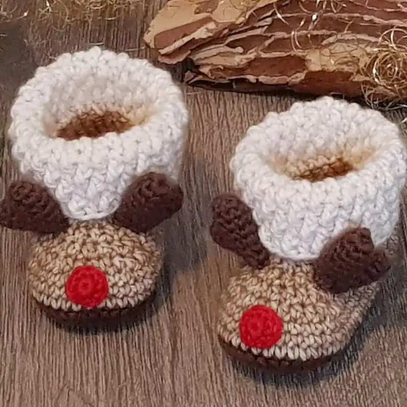 Reindeer Baby Booties