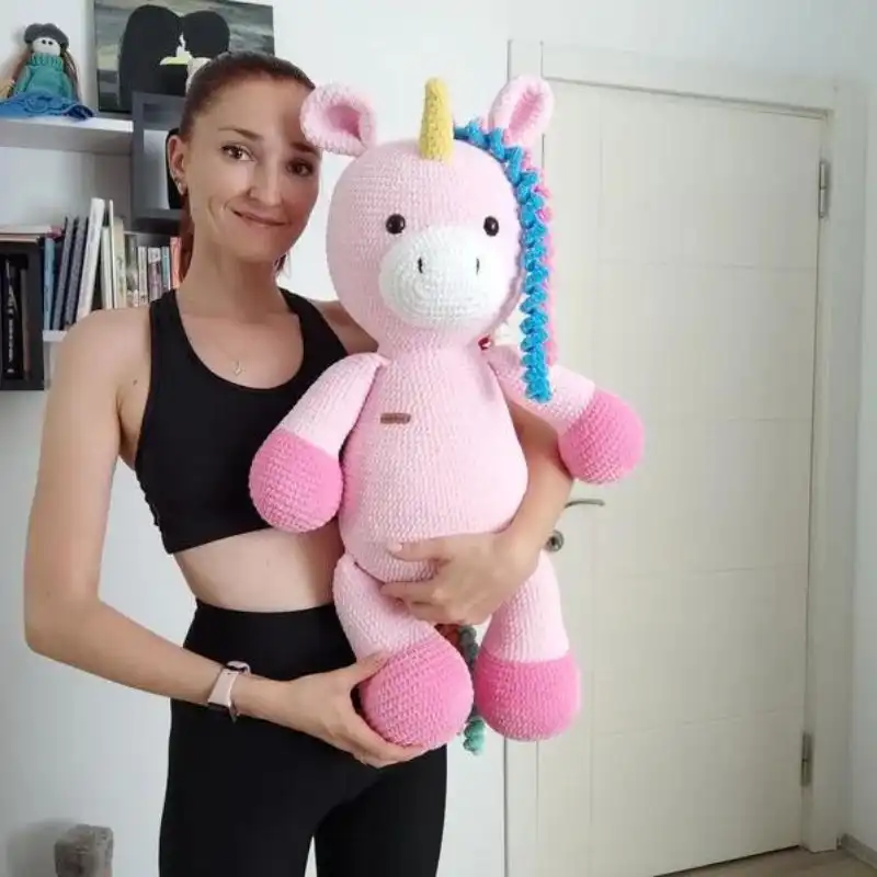 Big Pink Unicorn Pillow