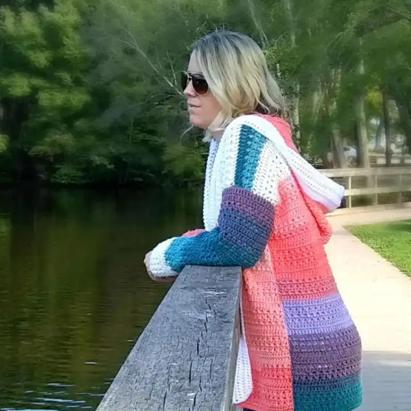 Crochet Colorblock Cardigan