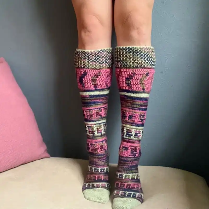 Hydrangea Mosaic Socks