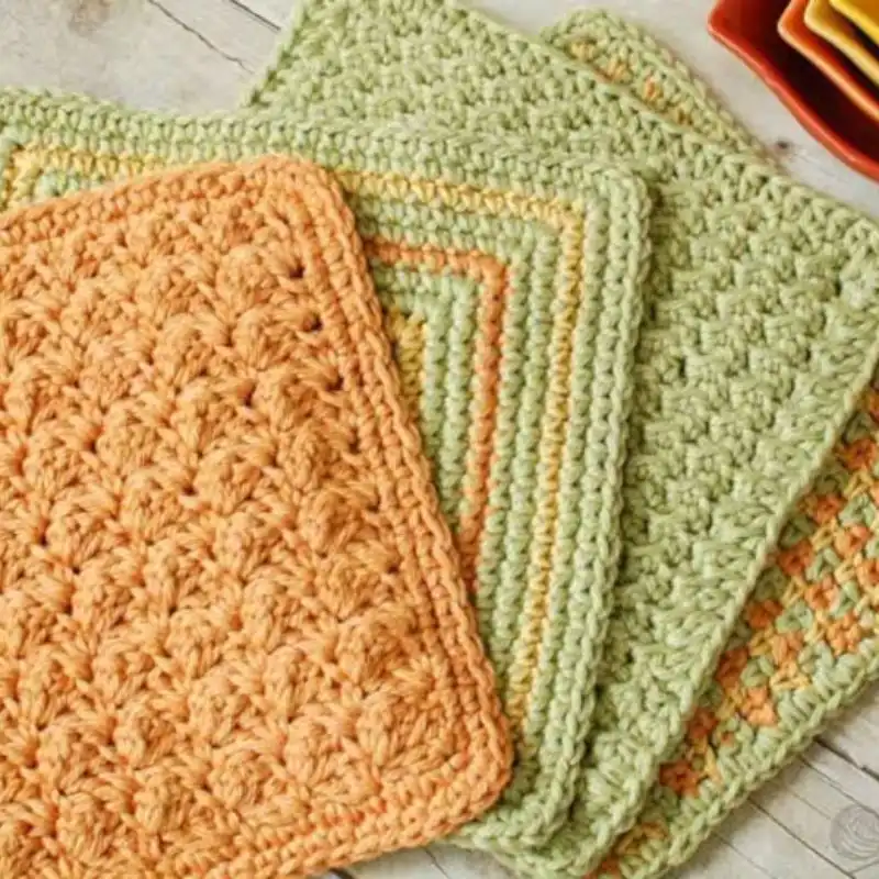 Set of 4 Crochet Dishcloth Patterns