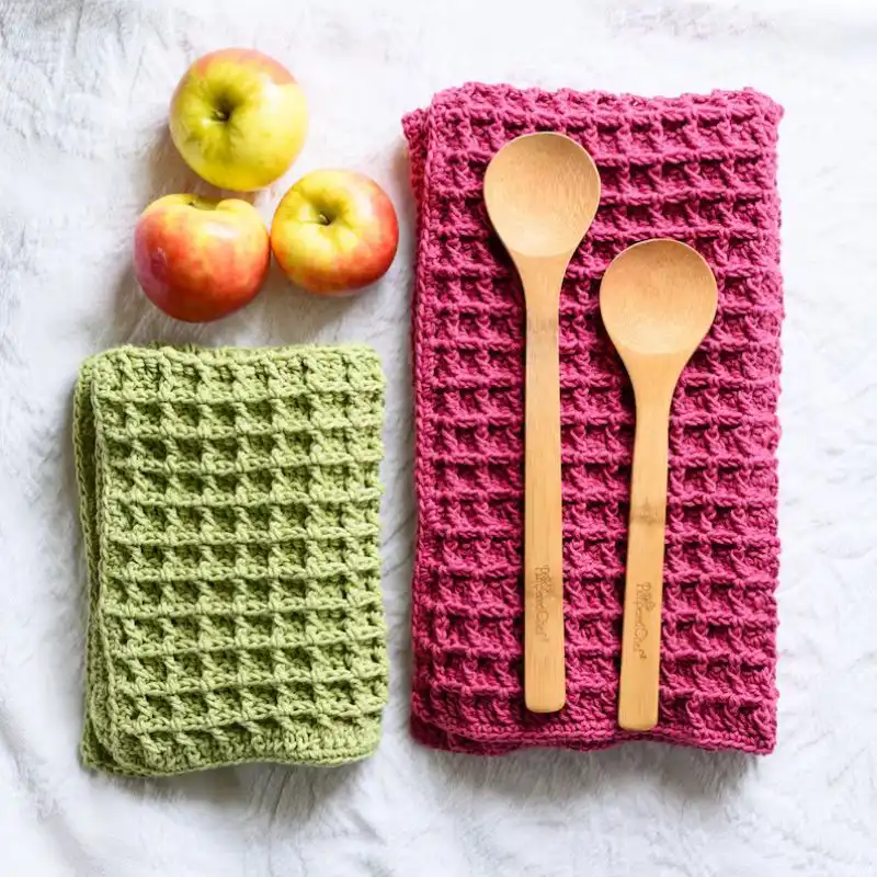 Waffle Stitch Dish Towel Crochet Pattern